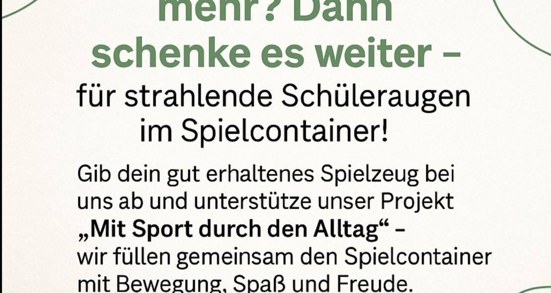 Aufruf zur Sammlung von Spielmaterialien